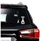 Paris Bonjour and Eiffel Tower Graphic Car Decal (On Car Window)