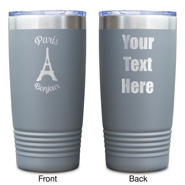Paris Bonjour and Eiffel Tower Gray Polar Camel Tumbler - 20oz - Double Sided - Approval