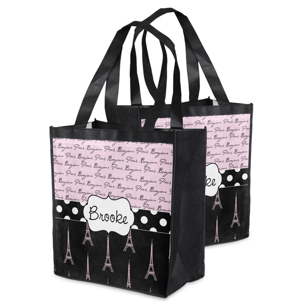 Paris Bonjour and Eiffel Tower Grocery Bag - MAIN