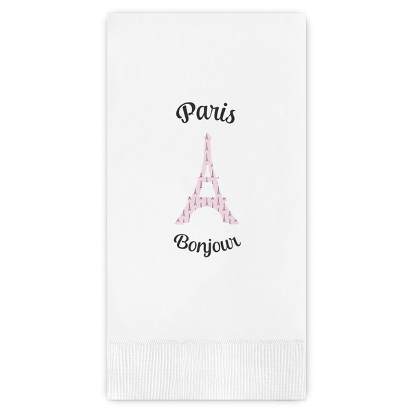Custom Paris Bonjour and Eiffel Tower Guest Towels - Full Color (Personalized)