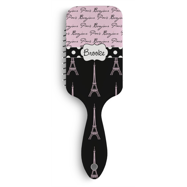 Custom Paris Bonjour and Eiffel Tower Hair Brushes (Personalized)