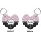 Paris Bonjour and Eiffel Tower Heart Keychain (Front + Back)