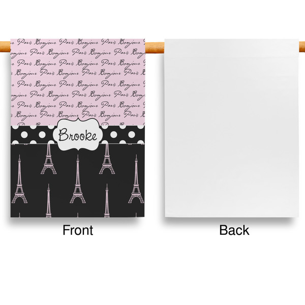 Paris Bonjour and Eiffel Tower House Flags - Single Sided - APPROVAL