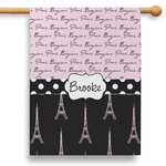 Paris Bonjour and Eiffel Tower 28" House Flag (Personalized)