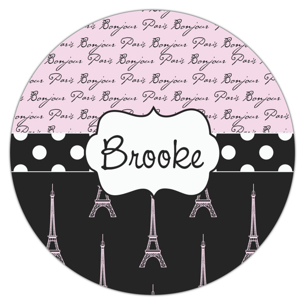 Paris Bonjour and Eiffel Tower Icing Circle - Large - Single