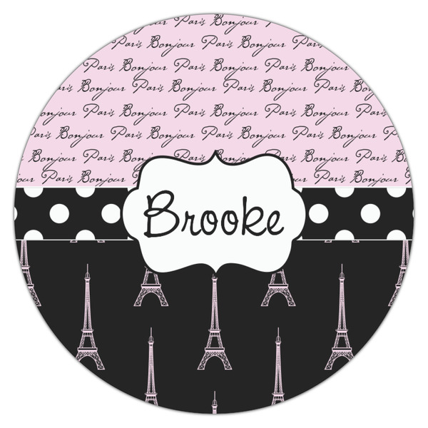 Paris Bonjour and Eiffel Tower Icing Circle - Medium - Single