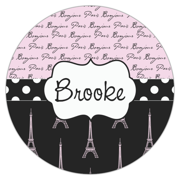 Paris Bonjour and Eiffel Tower Icing Circle - Small - Single
