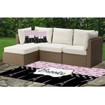 Paris Bonjour and Eiffel Tower Indoor / Outdoor Rug - Custom Size w/ Name or Text