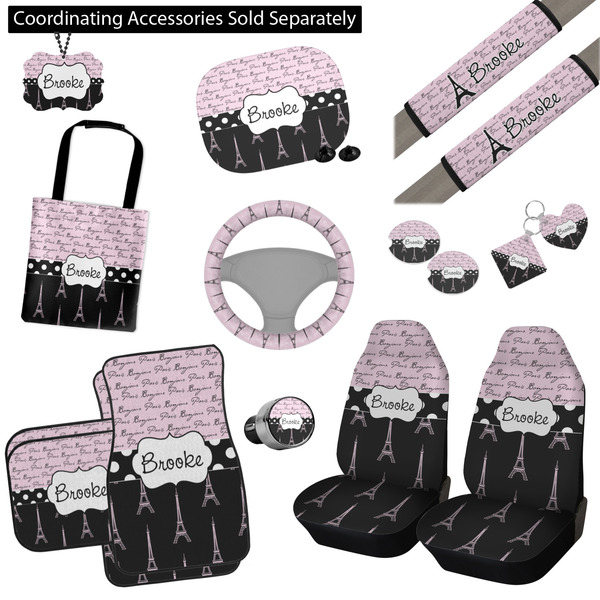 Paris Bonjour and Eiffel Tower Interior Car Accessories