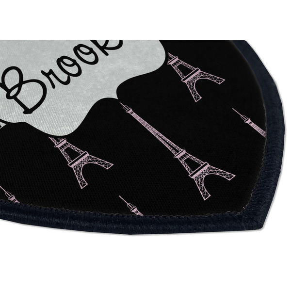 Paris Bonjour and Eiffel Tower Iron on Shield 3 Detail