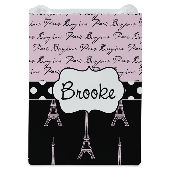 Paris Bonjour and Eiffel Tower Jewelry Gift Bag - Gloss - Front