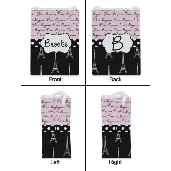 Paris Bonjour and Eiffel Tower Jewelry Gift Bag - Matte - Approval