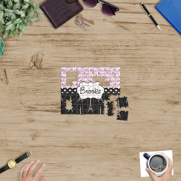 Paris Bonjour and Eiffel Tower Jigsaw Puzzle 110 Piece - In Context