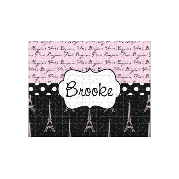 Custom Paris Bonjour and Eiffel Tower 252 pc Jigsaw Puzzle (Personalized)