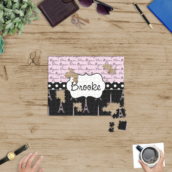 Paris Bonjour and Eiffel Tower Jigsaw Puzzle 252 Piece - In Context