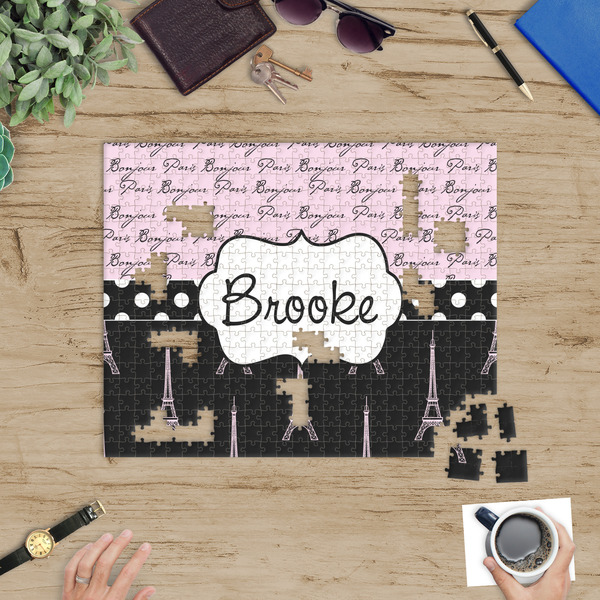 Paris Bonjour and Eiffel Tower Jigsaw Puzzle 500 Piece - In Context