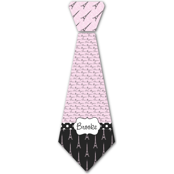 Custom Paris Bonjour and Eiffel Tower Iron On Tie - 4 Sizes w/ Name or Text