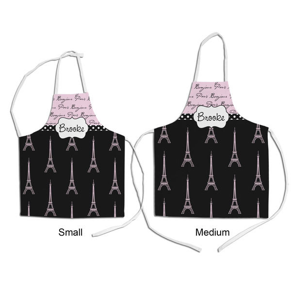Paris Bonjour and Eiffel Tower Kid's Aprons - Comparison