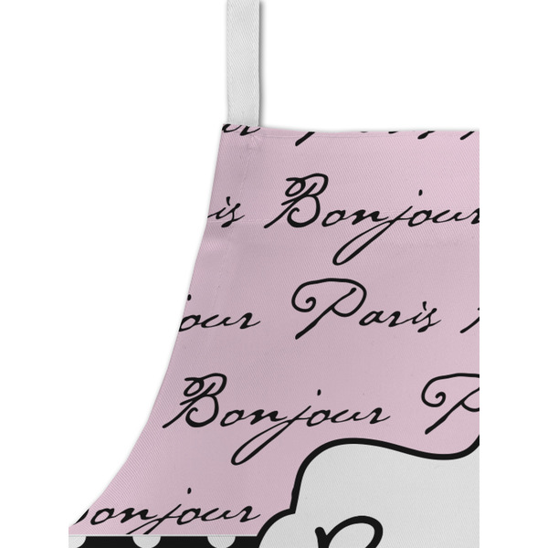 Paris Bonjour and Eiffel Tower Kid's Aprons - Detail