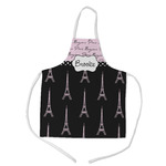 Paris Bonjour and Eiffel Tower Kid's Apron w/ Name or Text