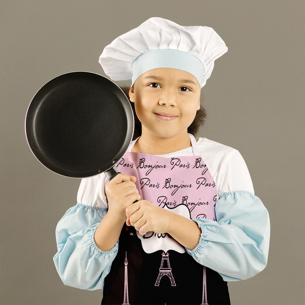 Paris Bonjour and Eiffel Tower Kid's Aprons - Medium - Lifestyle