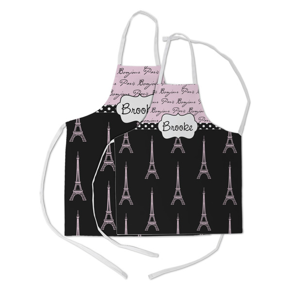 Paris Bonjour and Eiffel Tower Kid's Aprons - Parent - Main