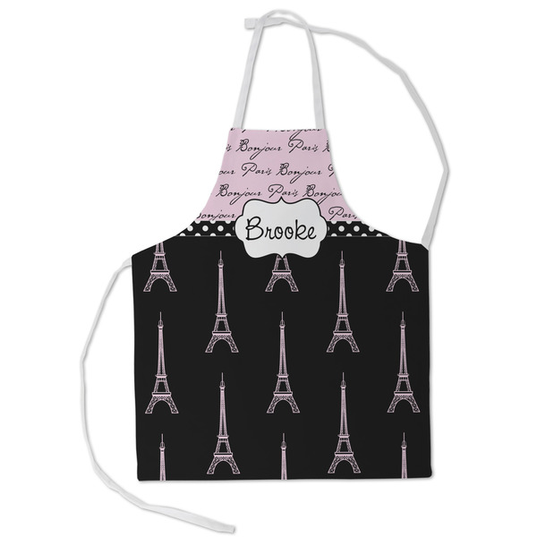 Custom Paris Bonjour and Eiffel Tower Kid's Apron - Small (Personalized)