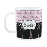 Paris Bonjour and Eiffel Tower Plastic Kids Mug (Personalized)
