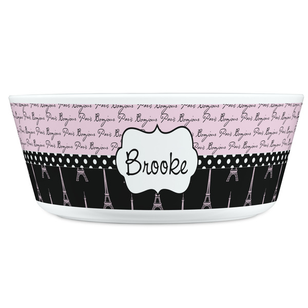 Paris Bonjour and Eiffel Tower Kids Bowls - FRONT