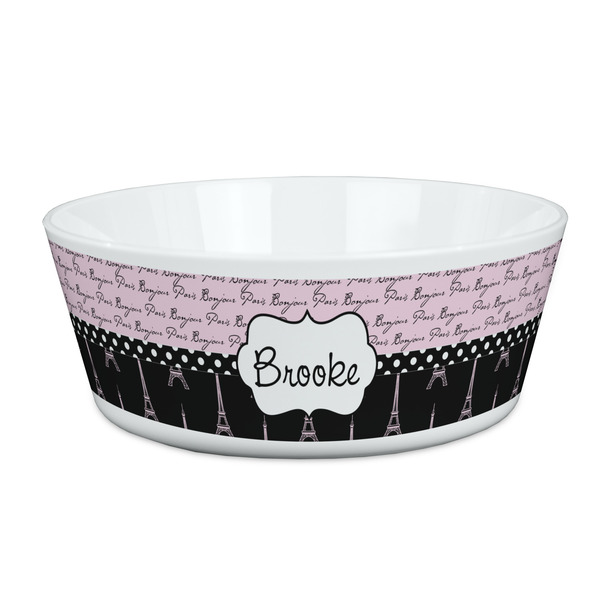 Custom Paris Bonjour and Eiffel Tower Kid's Bowl (Personalized)