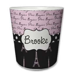 Paris Bonjour and Eiffel Tower Plastic Tumbler 6oz (Personalized)