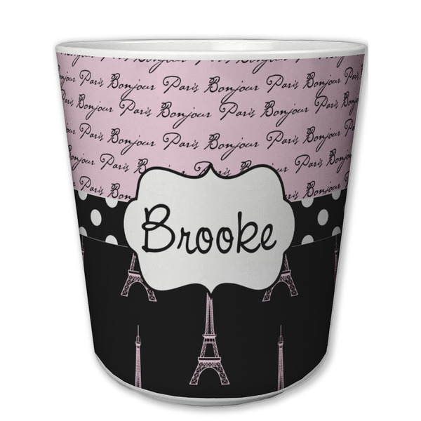 Custom Paris Bonjour and Eiffel Tower Plastic Tumbler 6oz (Personalized)