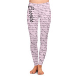 Paris Bonjour and Eiffel Tower Ladies Leggings - Extra Small (Personalized)