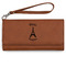 Paris Bonjour and Eiffel Tower Ladies Wallet - Leather - Rawhide - Front View