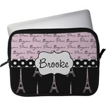Paris Bonjour and Eiffel Tower Laptop Sleeve / Case (Personalized)