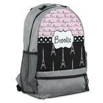 Paris Bonjour and Eiffel Tower Backpack (Personalized)