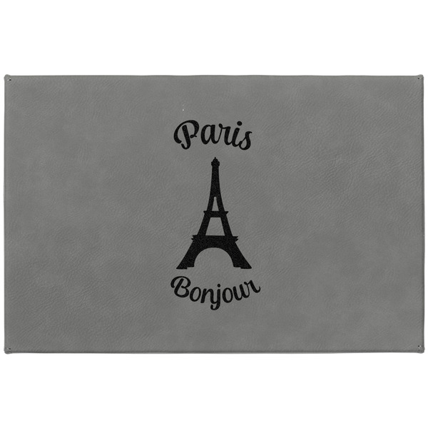 Paris Bonjour and Eiffel Tower Large Engraved Gift Box with Leather Lid - Approval