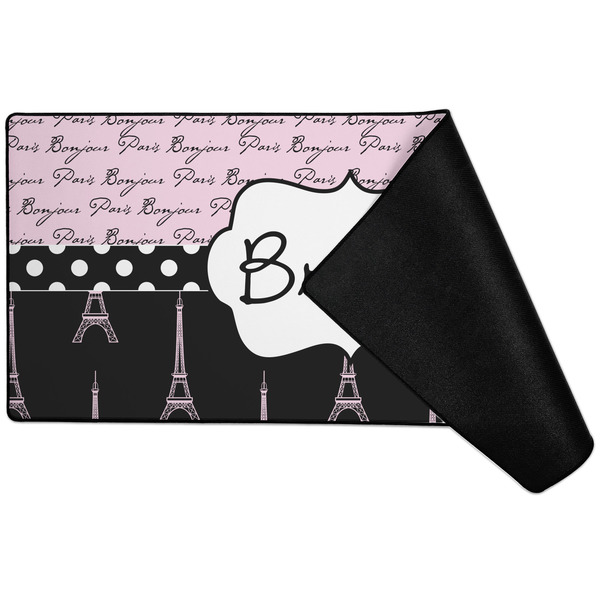 Paris Bonjour and Eiffel Tower Large Gaming Mats - FRONT W/ FOLD