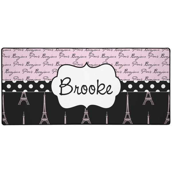 Custom Paris Bonjour and Eiffel Tower 3XL Gaming Mouse Pad - 35" x 16" (Personalized)