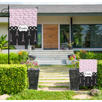 Paris Bonjour and Eiffel Tower Large Garden Flag - Double Sided (Personalized)