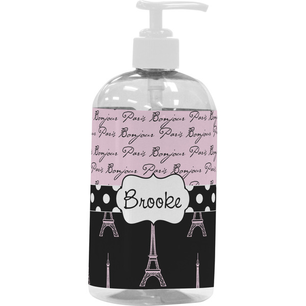 Paris Bonjour and Eiffel Tower Large Liquid Dispenser (16 oz) - White