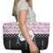 Paris Bonjour and Eiffel Tower Large Rope Tote Bag - In Context View