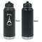Paris Bonjour and Eiffel Tower Laser Engraved Water Bottles - Front Engraving - Front & Back View