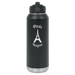 Paris Bonjour and Eiffel Tower Water Bottles - Laser Engraved - Front & Back (Personalized)