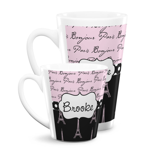 Paris Bonjour and Eiffel Tower Latte Mugs Main