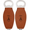 Paris Bonjour and Eiffel Tower Leather Bar Bottle Opener - Front and Back