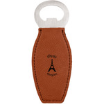 Paris Bonjour and Eiffel Tower Leatherette Bottle Opener (Personalized)