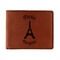 Paris Bonjour and Eiffel Tower Leather Bifold Wallet - Single