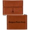 Paris Bonjour and Eiffel Tower Leather Business Card Holder - Front Back