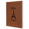 Paris Bonjour and Eiffel Tower Leather Sketchbook (Personalized)